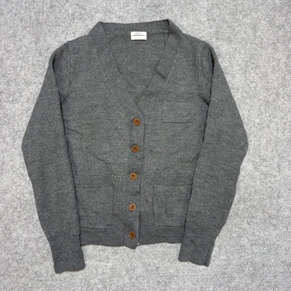 Wallace & Barnes Mens Gray Button Front V-Neck Cardigan Sweater Size L